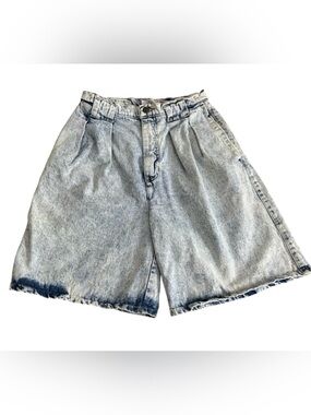 Vintage 80s Acid Wash High Waisted Mom Shorts Palmettos Denim size 27